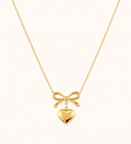 Bow Knot Heart Pendant Necklace