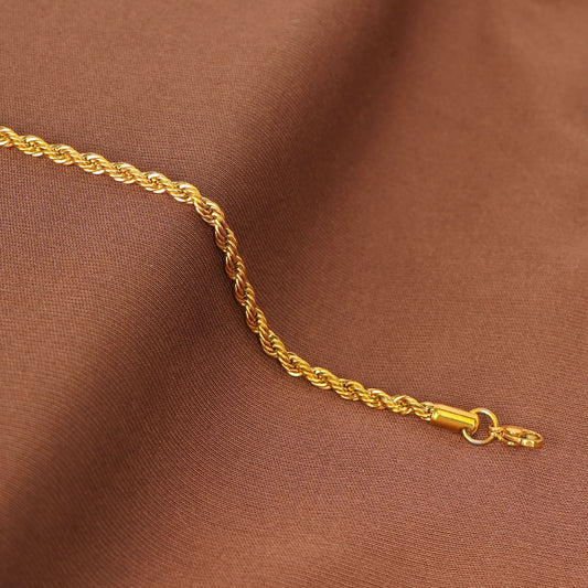 Braided Rope Chain Bracelet - gold plated braided rope bracelet for men and women - view 6