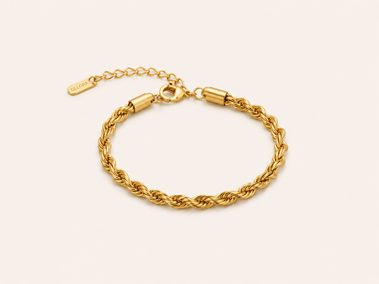 Braided Rope Chain Bracelet - gold plated braided rope bracelet for men and women