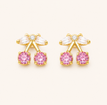 Celeste Crystal Cherry Marquise Leaf Earrings