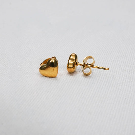 Celeste Dainty Heart Silhouette Stud Earrings - gold plated dainty heart stud earrings for women - view 3