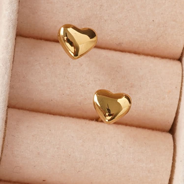 Celeste Dainty Heart Silhouette Stud Earrings - gold plated dainty heart stud earrings for women - view 5