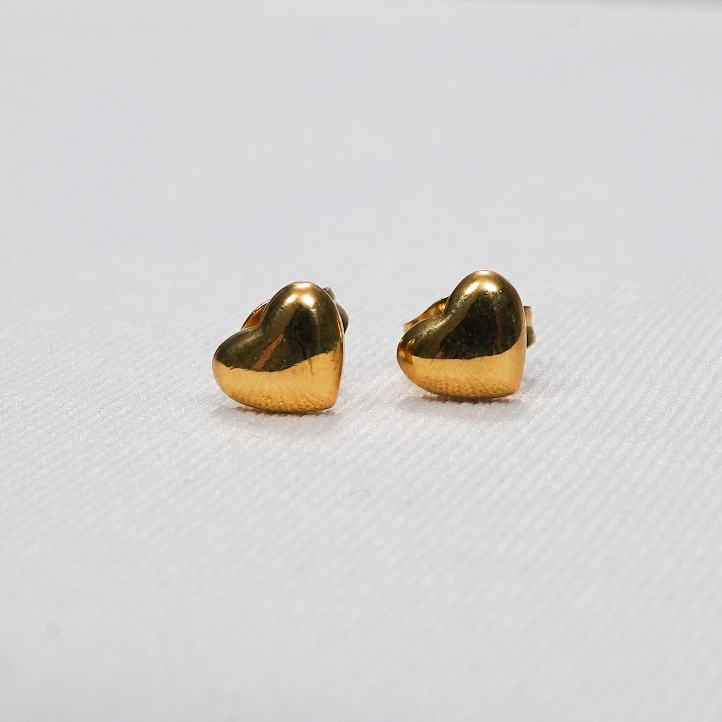 Celeste Dainty Heart Silhouette Stud Earrings - gold plated dainty heart stud earrings for women