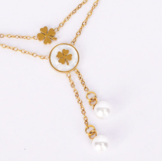Celeste Double Layer Boho Charm Anklet - gold plated double layer boho anklet for women - view 3