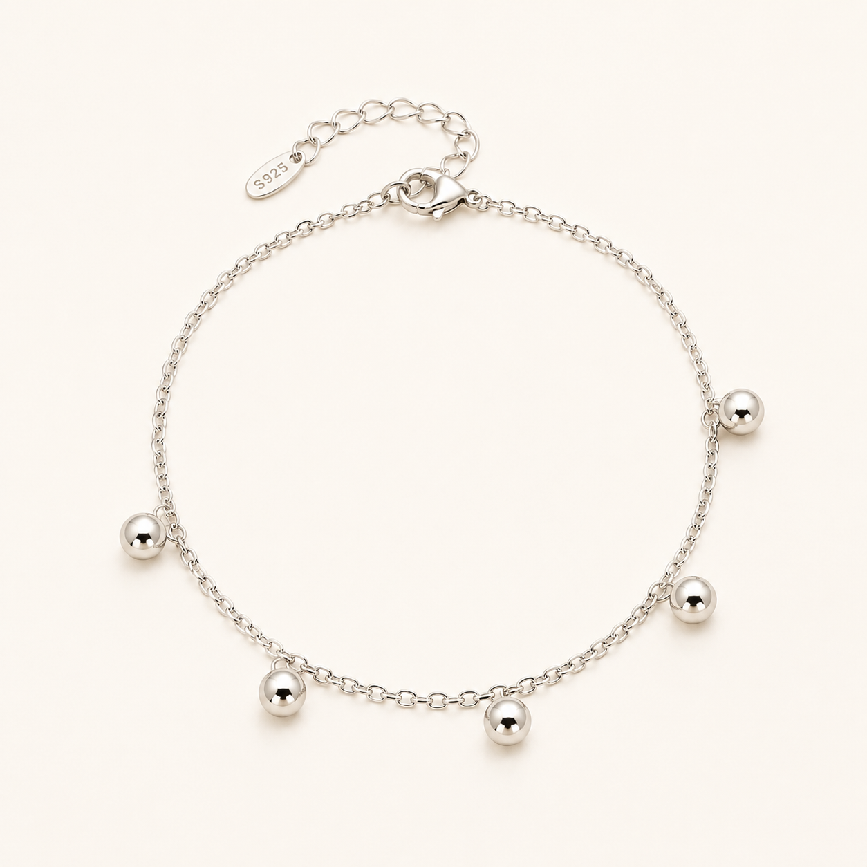 Celeste Flower Bead Charm Anklet - gold plated flower bead charm anklet for women - view 2