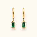 Celeste Geometric Green Stone Stud Earrings