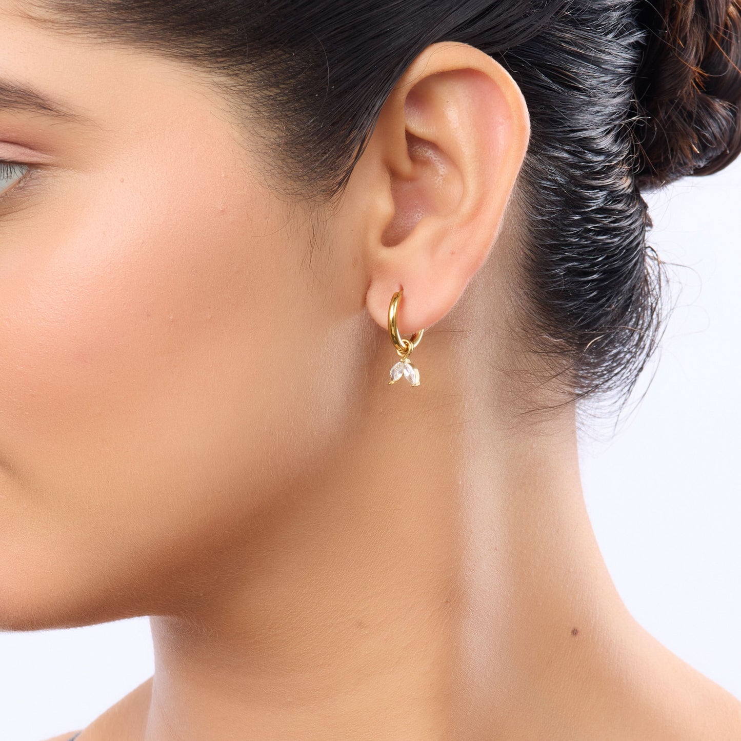 Celeste Mermaid Tail Huggie Hoop Earrings - gold plated mermaid tail huggie hoop earrings for women - view 2