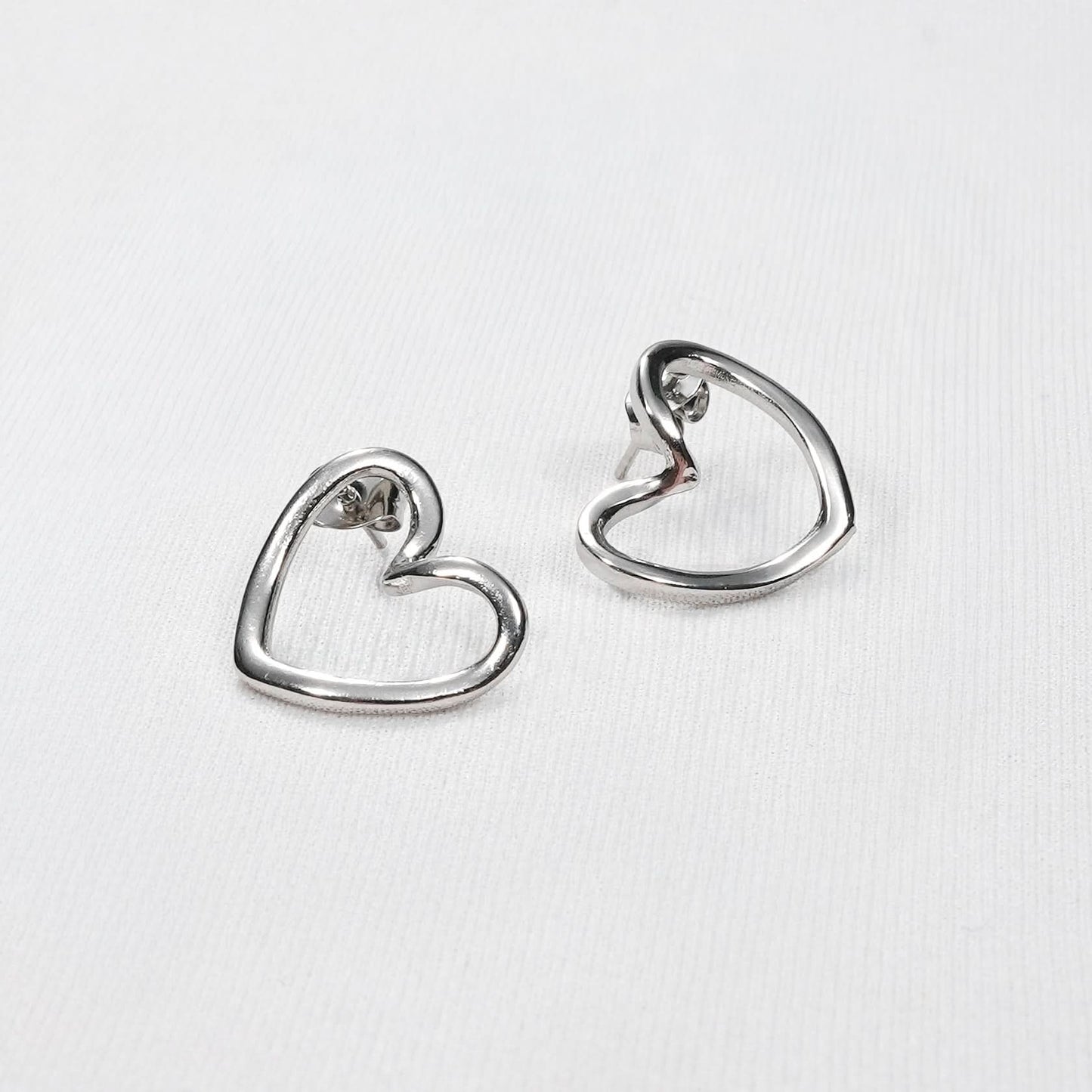 Celeste Rose Heart Silhouette Stud Earrings - rose gold heart silhouette stud earrings for women - view 3