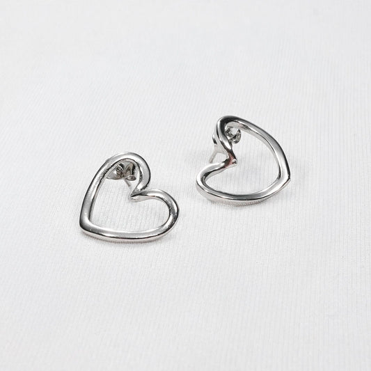 Celeste Rose Heart Silhouette Stud Earrings - rose gold heart silhouette stud earrings for women - view 3