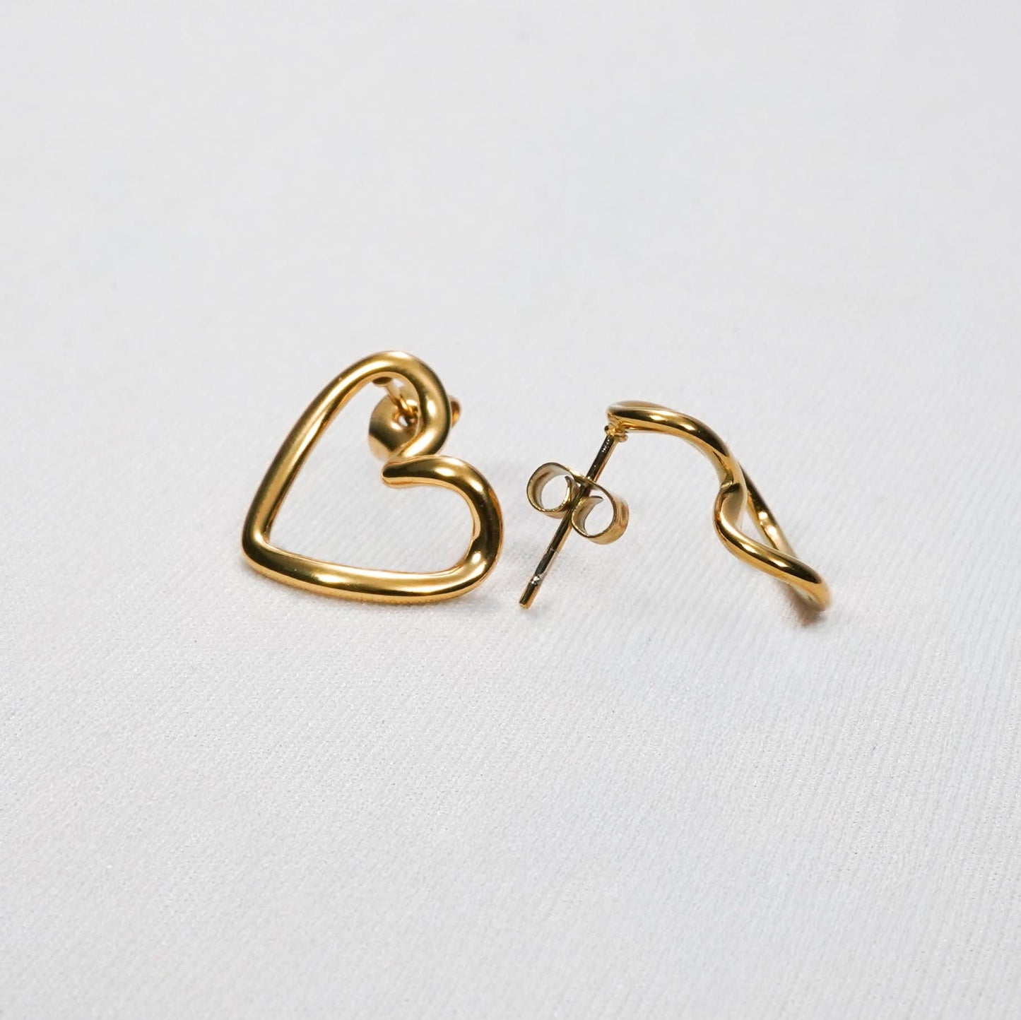 Celeste Rose Heart Silhouette Stud Earrings - rose gold heart silhouette stud earrings for women - view 8