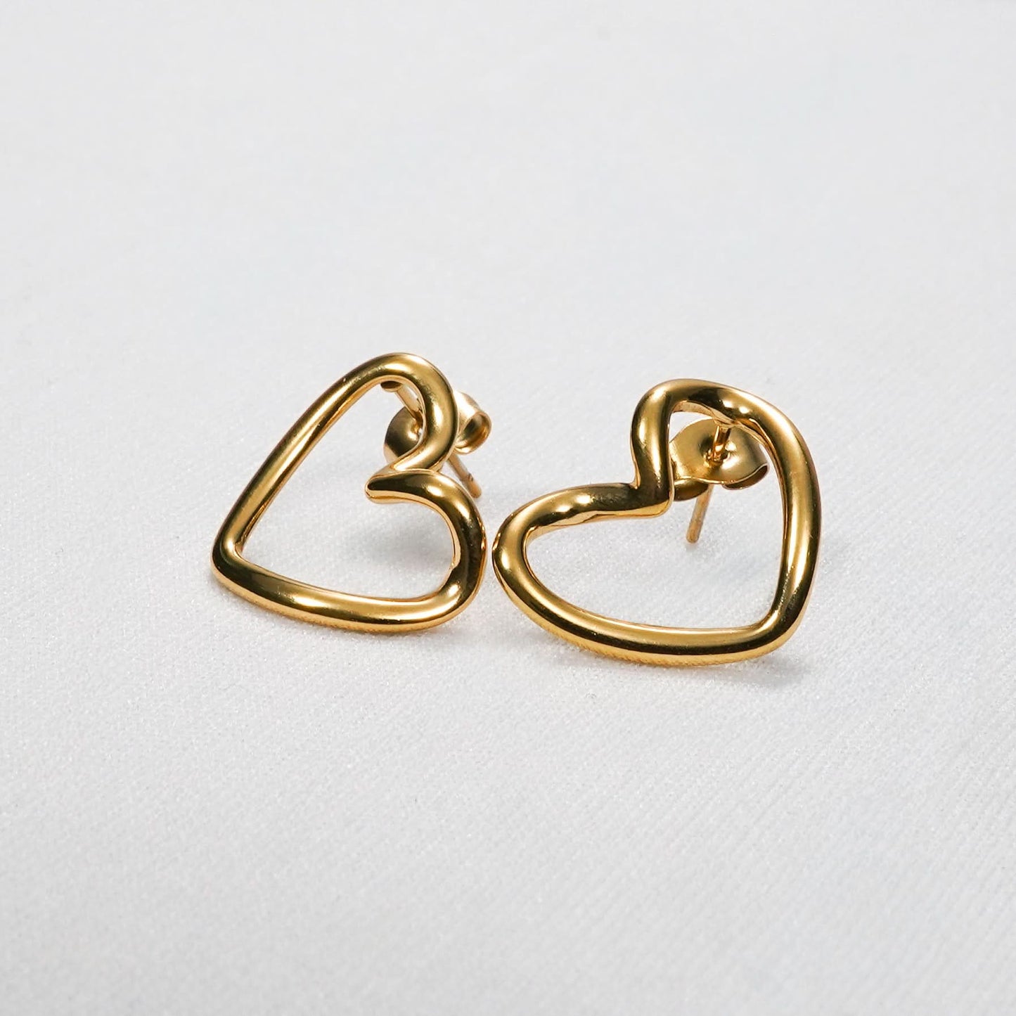 Celeste Rose Heart Silhouette Stud Earrings - rose gold heart silhouette stud earrings for women - view 9