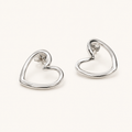 Celeste Rose Heart Silhouette Stud Earrings
