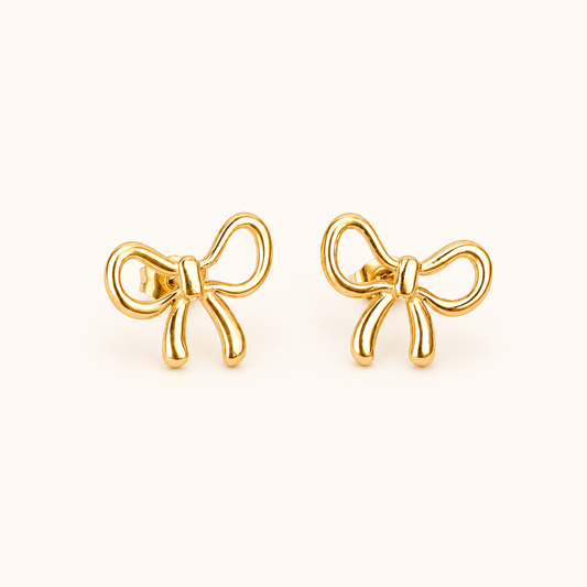 Celeste Silk Ribbon Coquette Drop Earrings - gold plated silk ribbon drop earrings for women