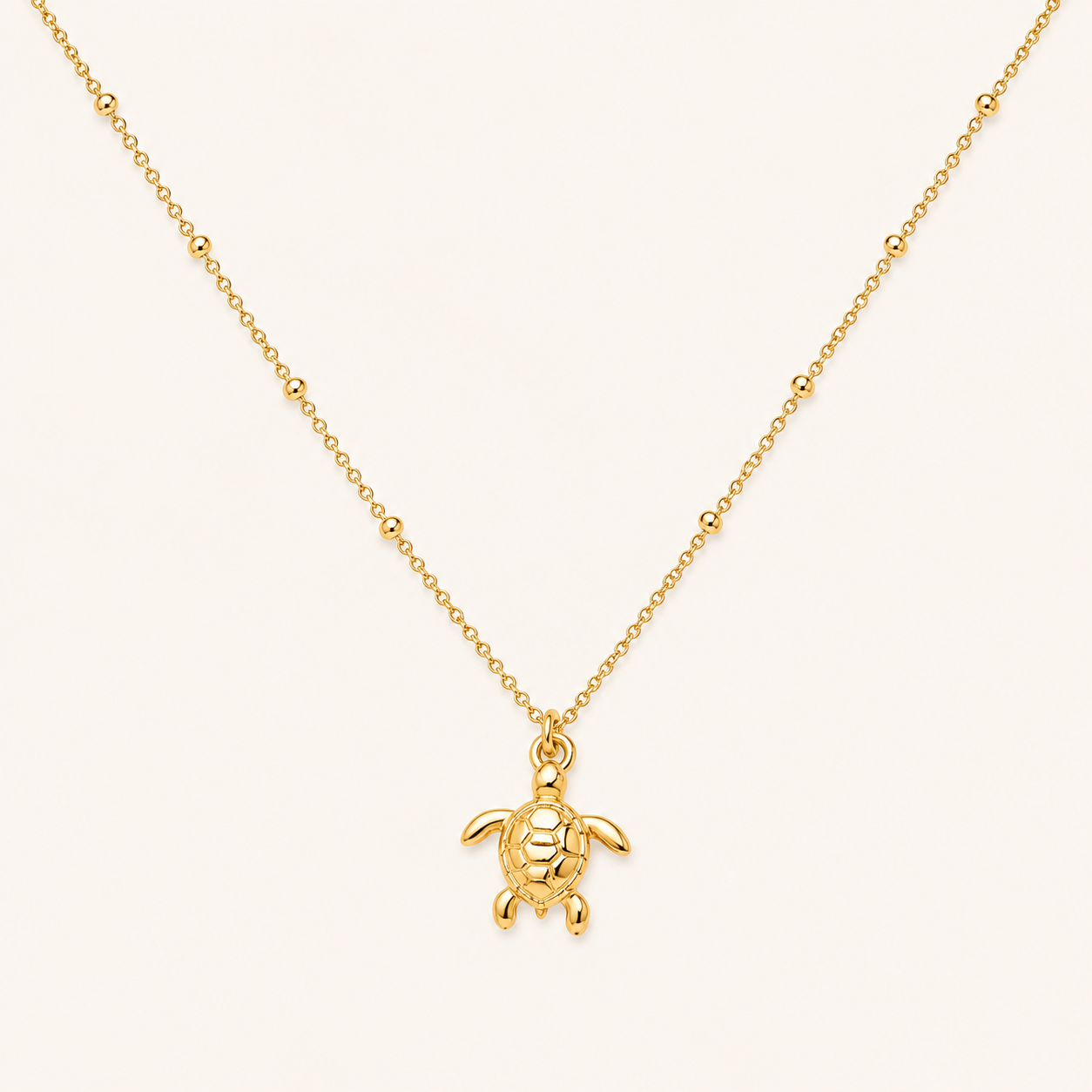 Celestia Gold Sea Turtle Pendant Necklace - gold sea turtle charm pendant necklace for women