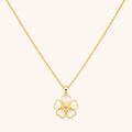 Celestia Open Petal Flower Pendant Necklace