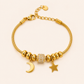 Celestial Moonlight Snake Chain Star Bracelet