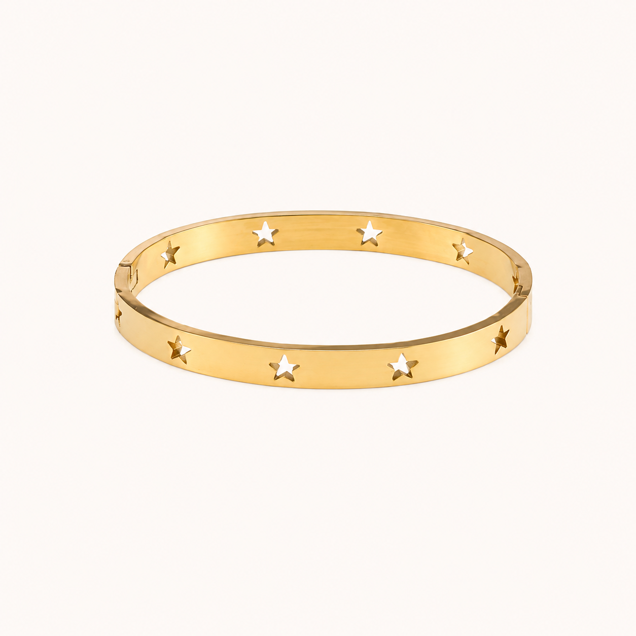 Celestial Pentagram Rhinestone Gold Bracelet - rhinestone pentagram star charm gold bracelet for women-2