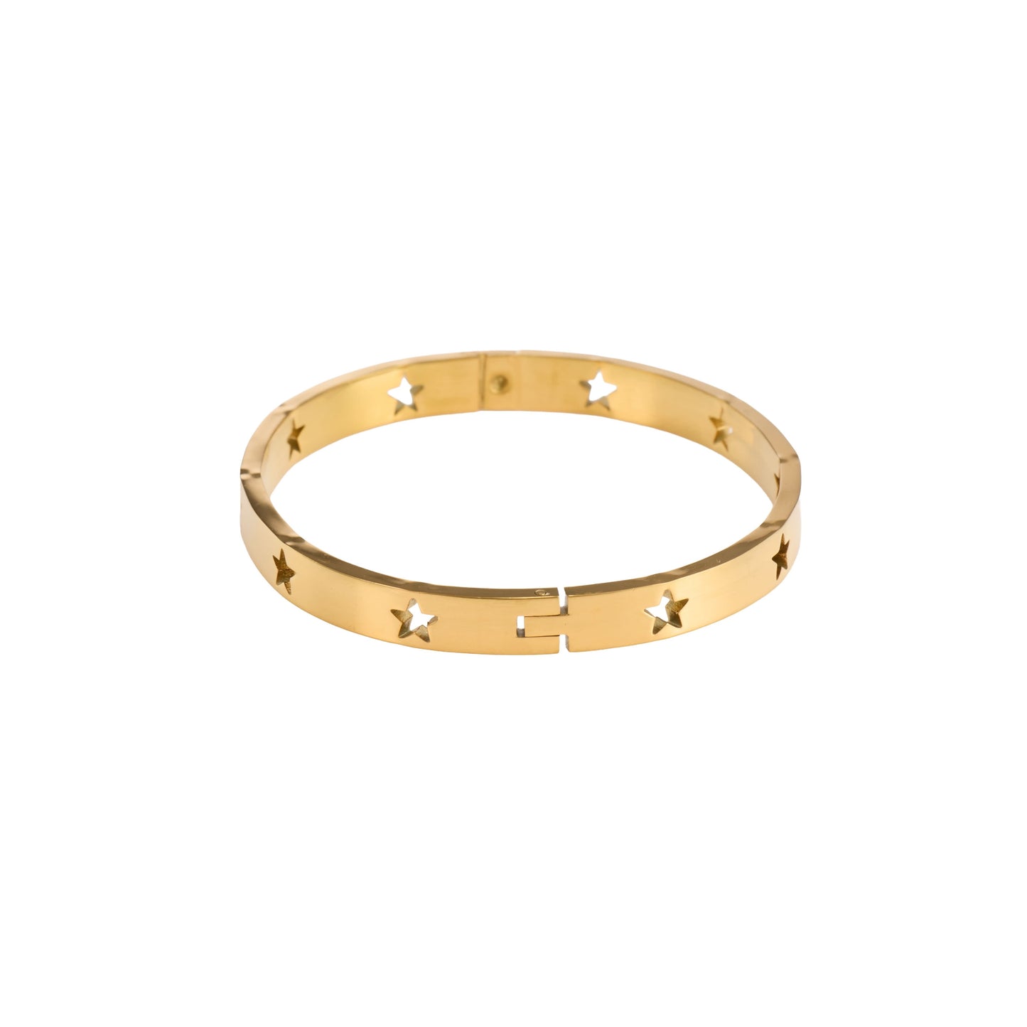 Celestial Pentagram Rhinestone Gold Bracelet - rhinestone pentagram star charm gold bracelet for women-5