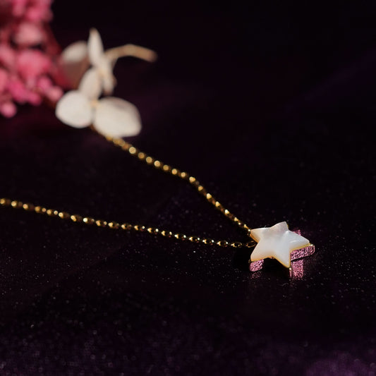 Celestial Star Moon Floral Charm Necklace - gold star moon floral charm pendant necklace for women-4