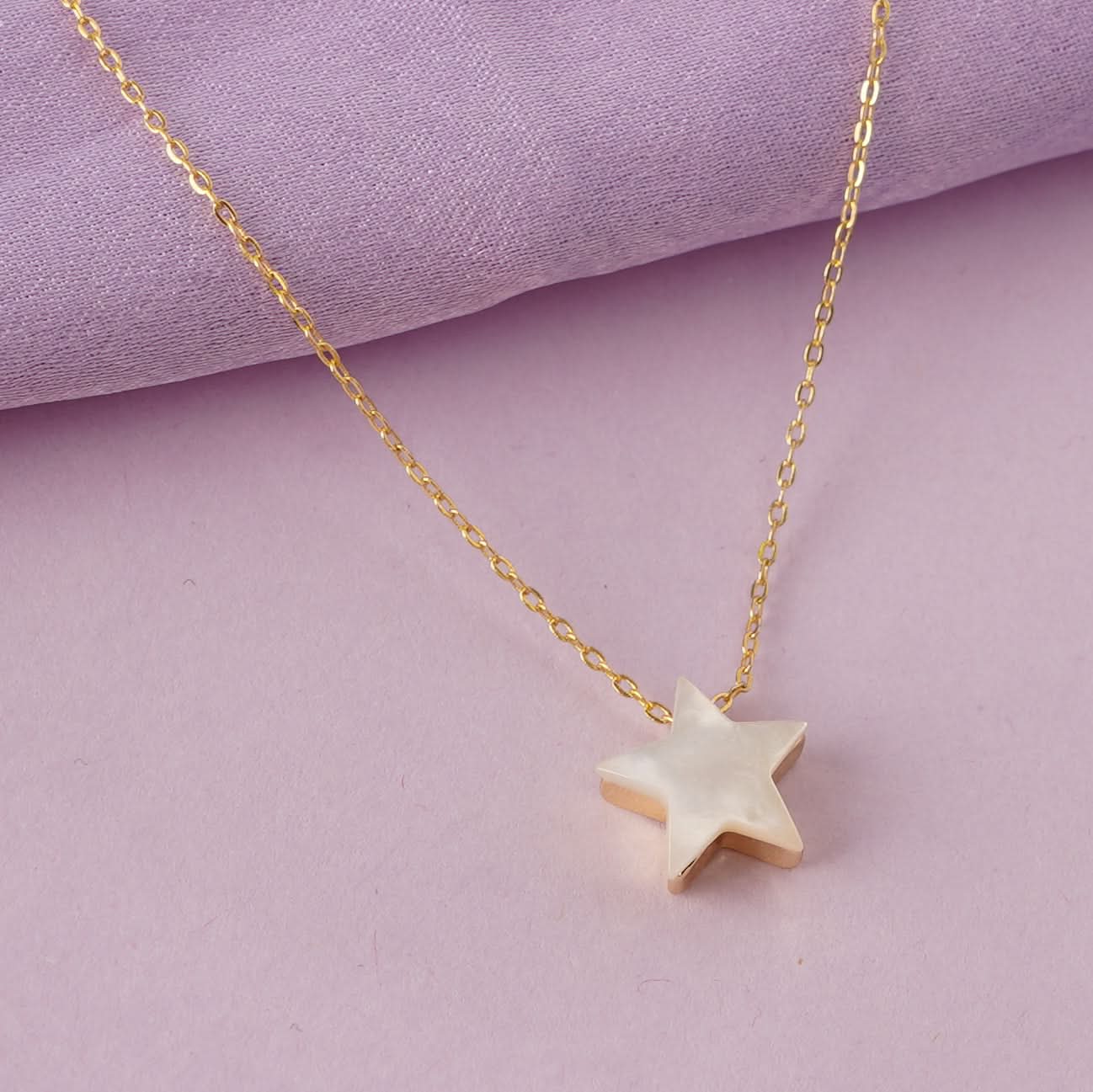 Celestial Star Moon Floral Charm Necklace - gold star moon floral charm pendant necklace for women