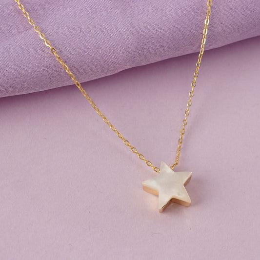Celestial Star Moon Floral Charm Necklace - gold star moon floral charm pendant necklace for women