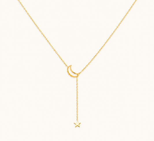 Celestial Star Moon Vintage Charm Necklace - gold vintage star moon charm pendant necklace for women
