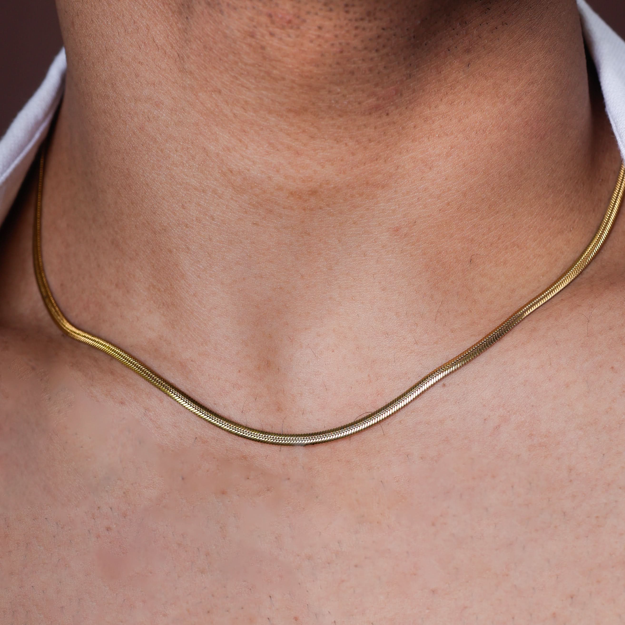 Celvia Classic Figaro Cable Chain Necklace - gold minimal figaro link chain necklace for women-2
