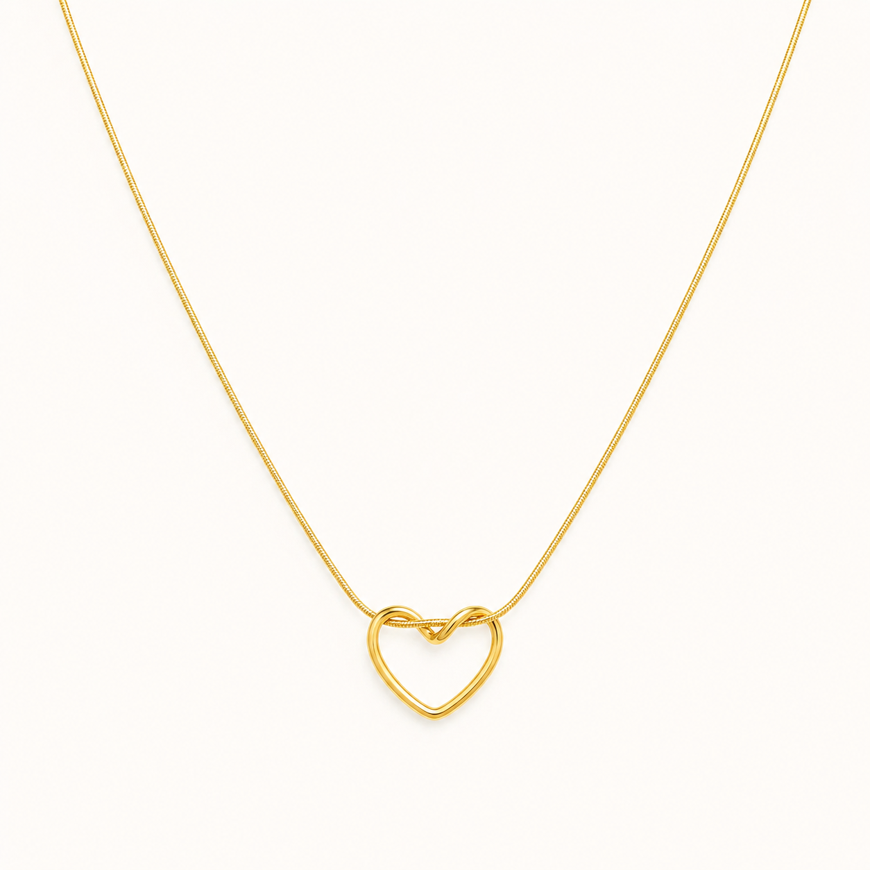 Chic Minimal Open Heart Pendant Necklace - minimal gold open heart outline pendant necklace for women