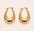 Chunky Graduated Teardrop Mirror Hoop Earrings