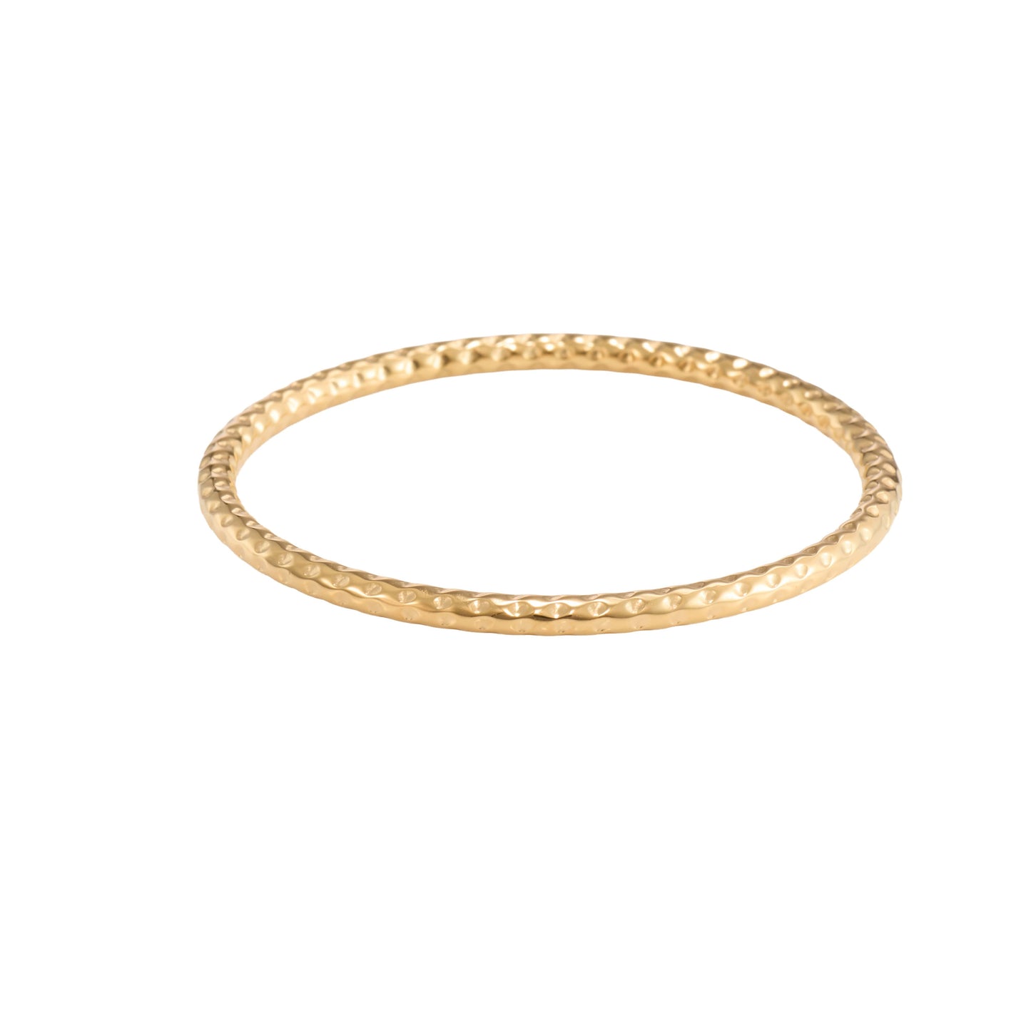 Classic geometric profile smooth gold bangle with elegant flat finish for daily stacking-3