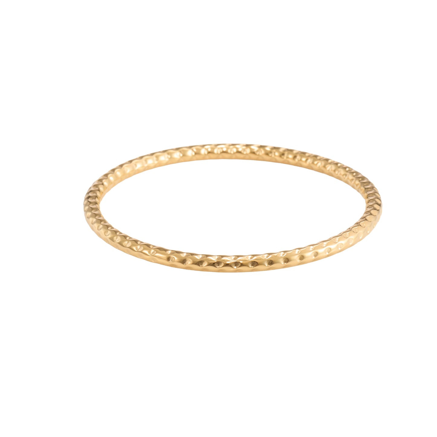 Classic geometric profile smooth gold bangle with elegant flat finish for daily stacking-4