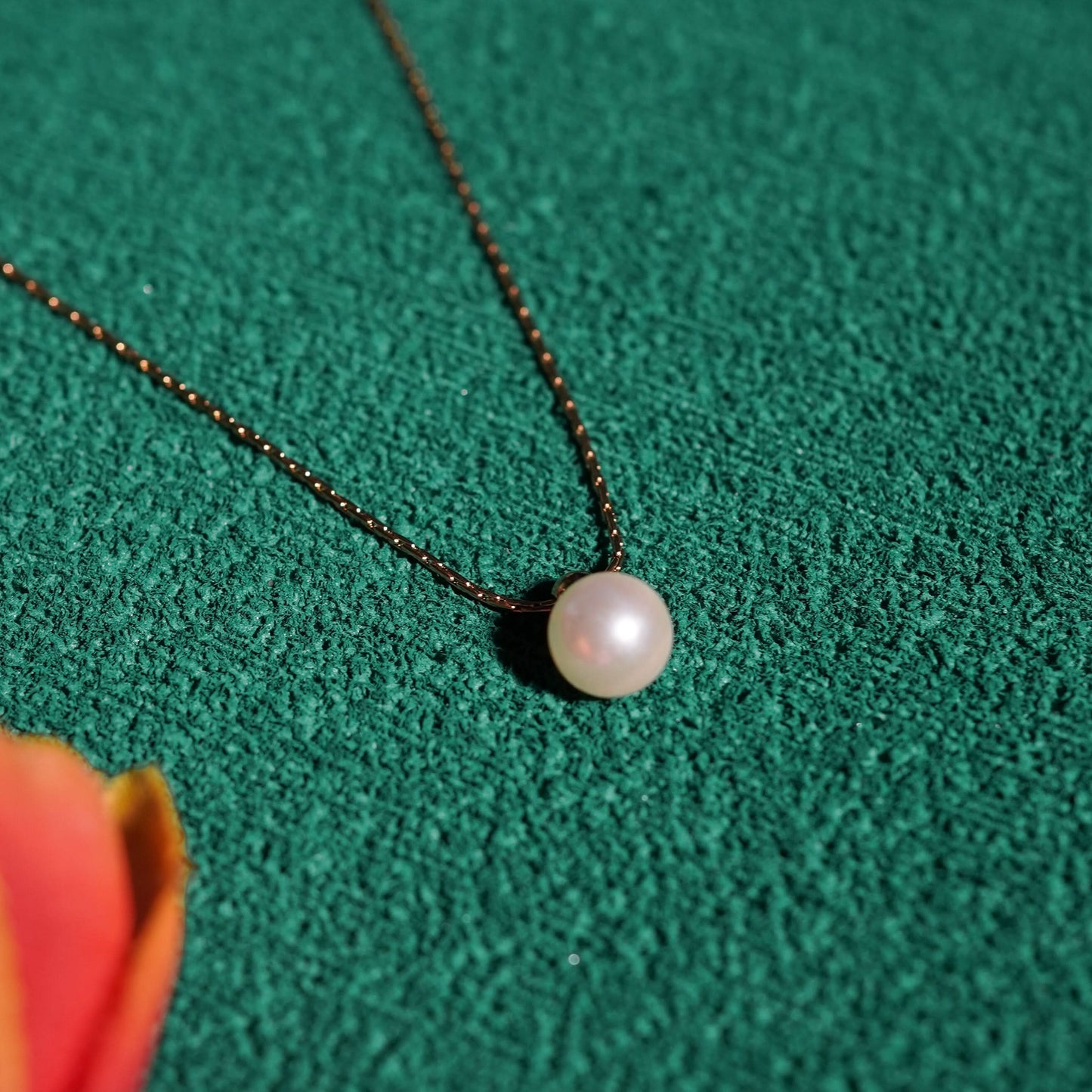 Classic luminous round gold pendant necklace with high-shine polished finish on fine chain-5