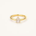 Classic Pear-Cut Teardrop CZ Solitaire Ring