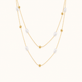 Classic Pearl-Style Bead Gold Pendant Necklace