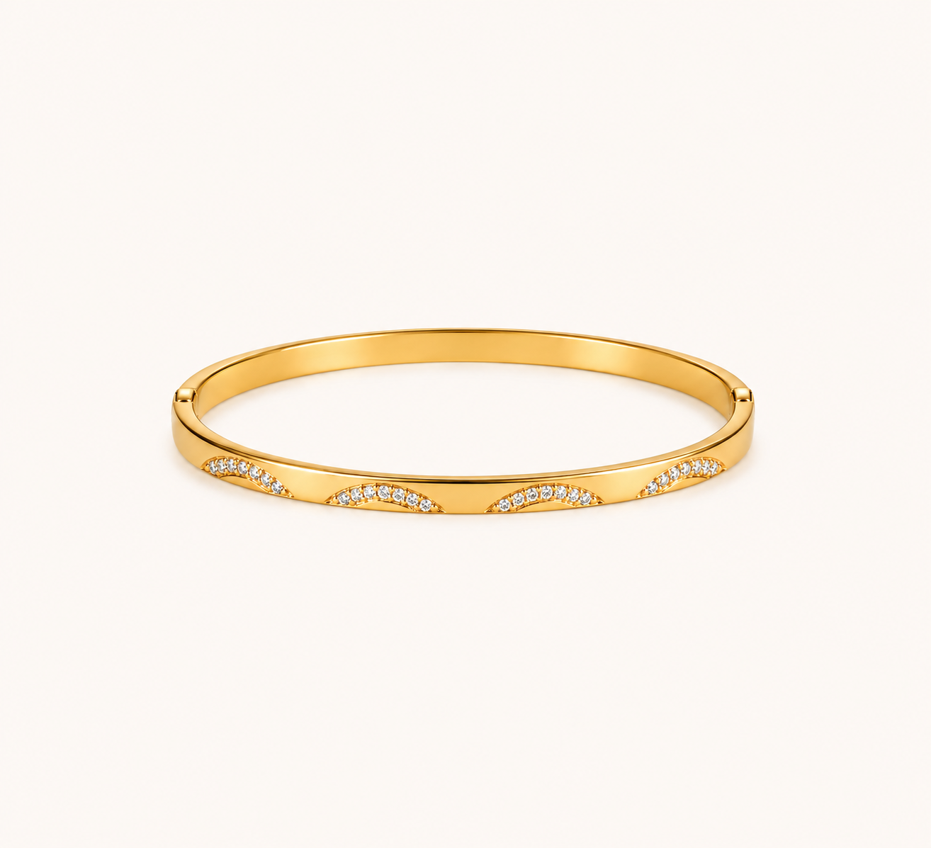 Classic radiance solid gold bangle with flawless gold-tone finish, waterproof and stackable-2