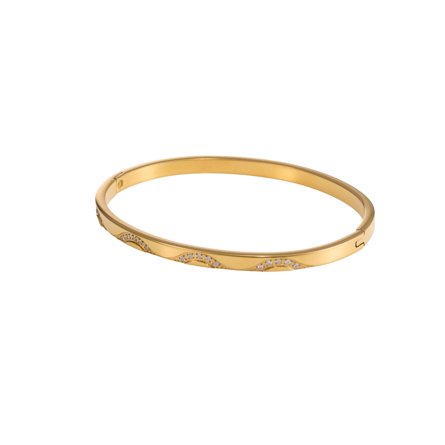 Classic radiance solid gold bangle with flawless gold-tone finish, waterproof and stackable-4