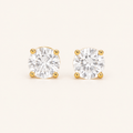 Classic Round Solitaire CZ Crystal Stud Earrings