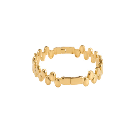 Classic smooth minimal gold bangle with clean polished surface for daily and traditional wear-3