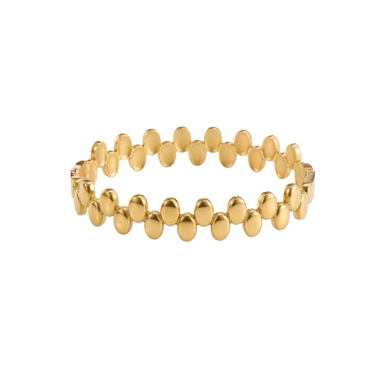 Classic smooth minimal gold bangle with clean polished surface for daily and traditional wear-5