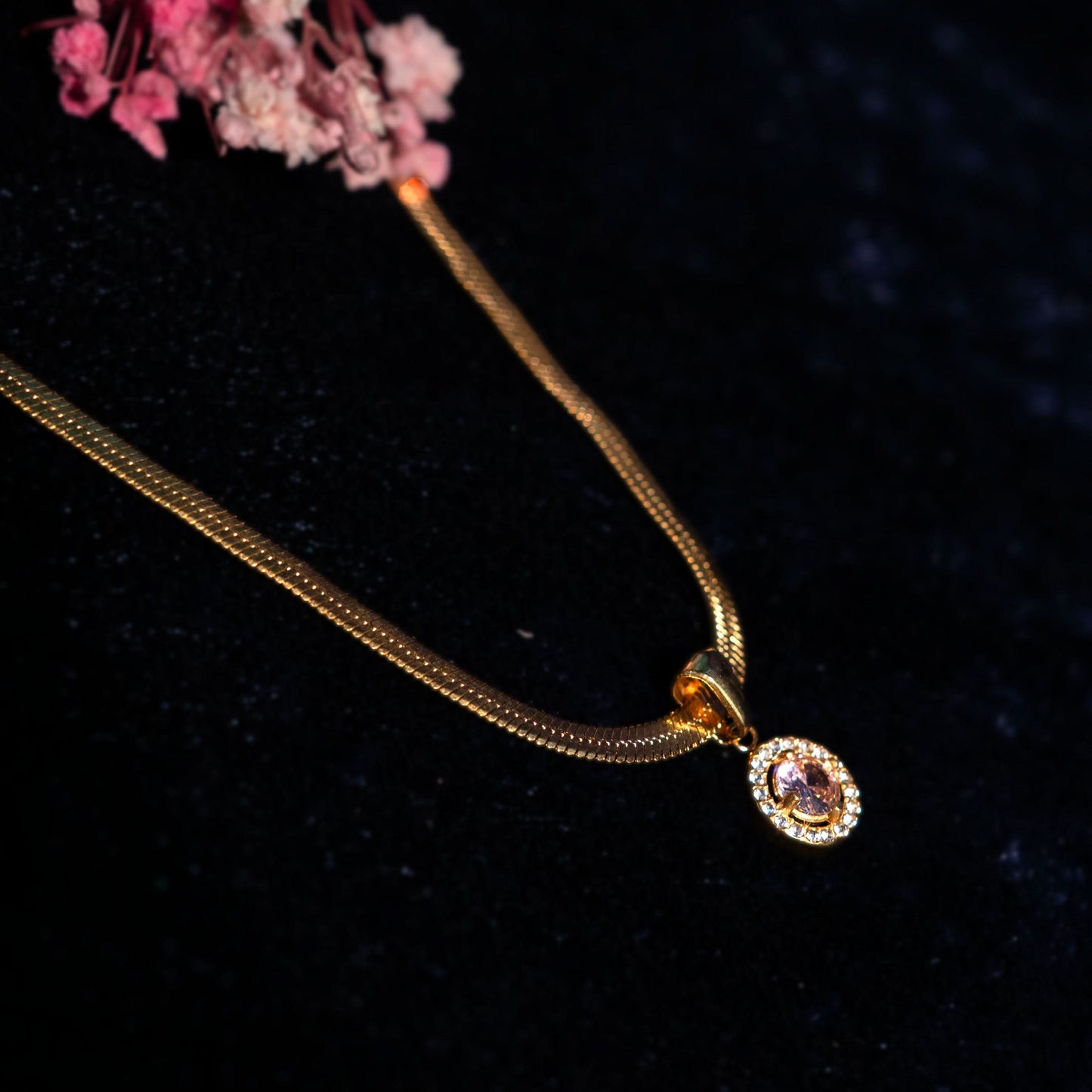 Classic smooth round minimalist gold pendant necklace for daily and office wear-4