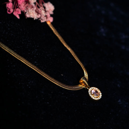 Classic smooth round minimalist gold pendant necklace for daily and office wear-4