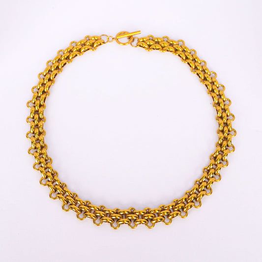 Classic Thick Gold Chain Necklace – bold Cuban-link 18K gold plated chain necklace for women-3