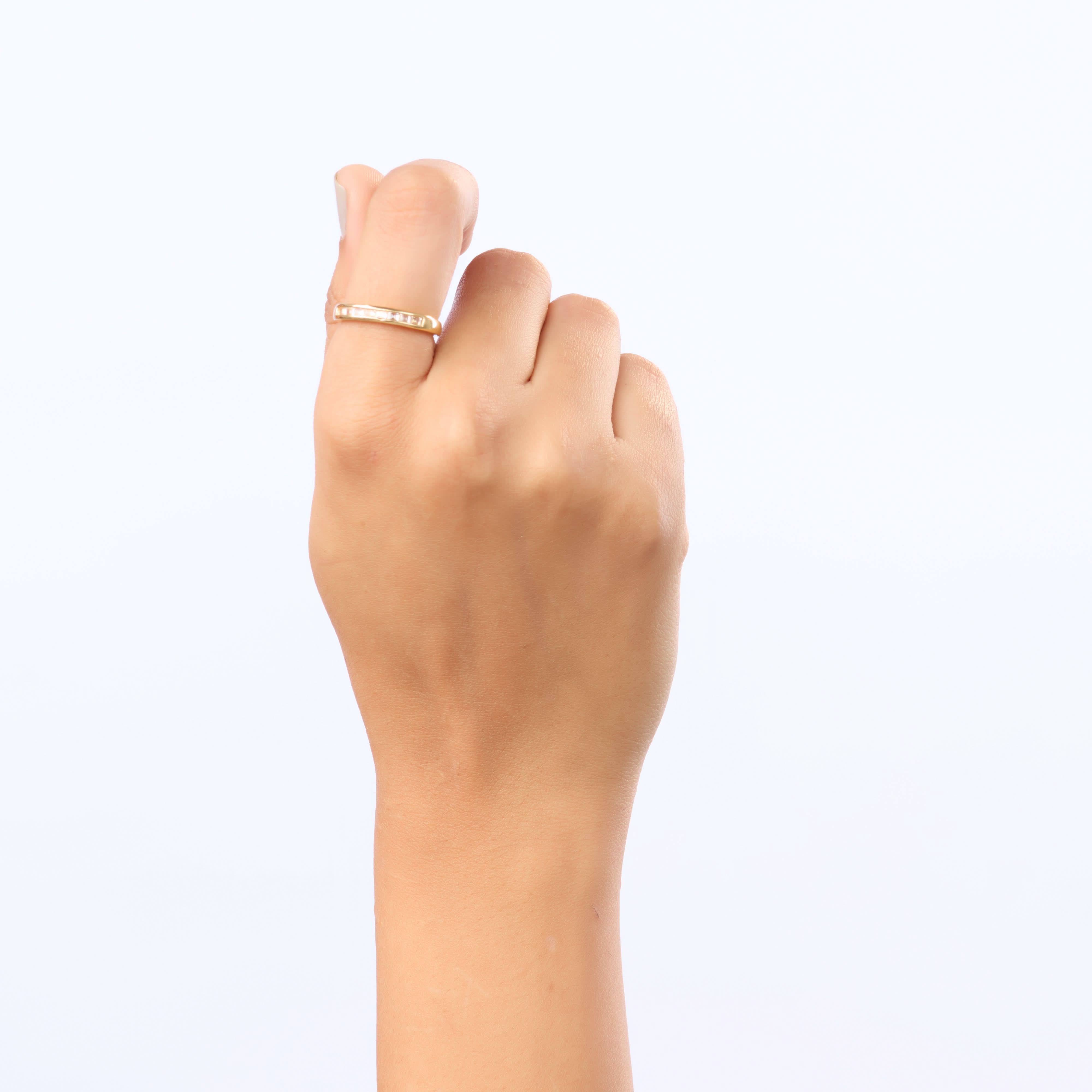 Cosmic Flex Statement Ring – Saturn orbit gold plated ring with floating crystal centre for women-2