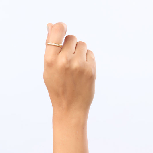 Cosmic Flex Statement Ring – Saturn orbit gold plated ring with floating crystal centre for women-2