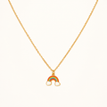 Crown Bow Gold Pendant Necklace