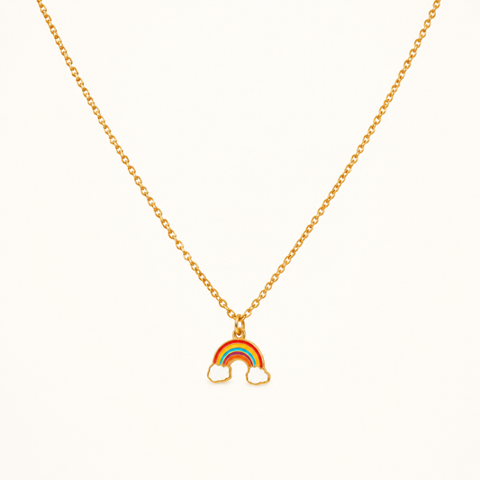 Crown Bow Gold Pendant Necklace – dainty crown and bow gold plated pendant necklace for women