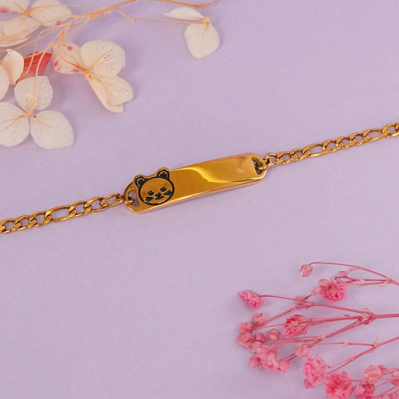 Crown Heart Charm Gold Bracelet – gold plated crown and heart charm bracelet for women-2