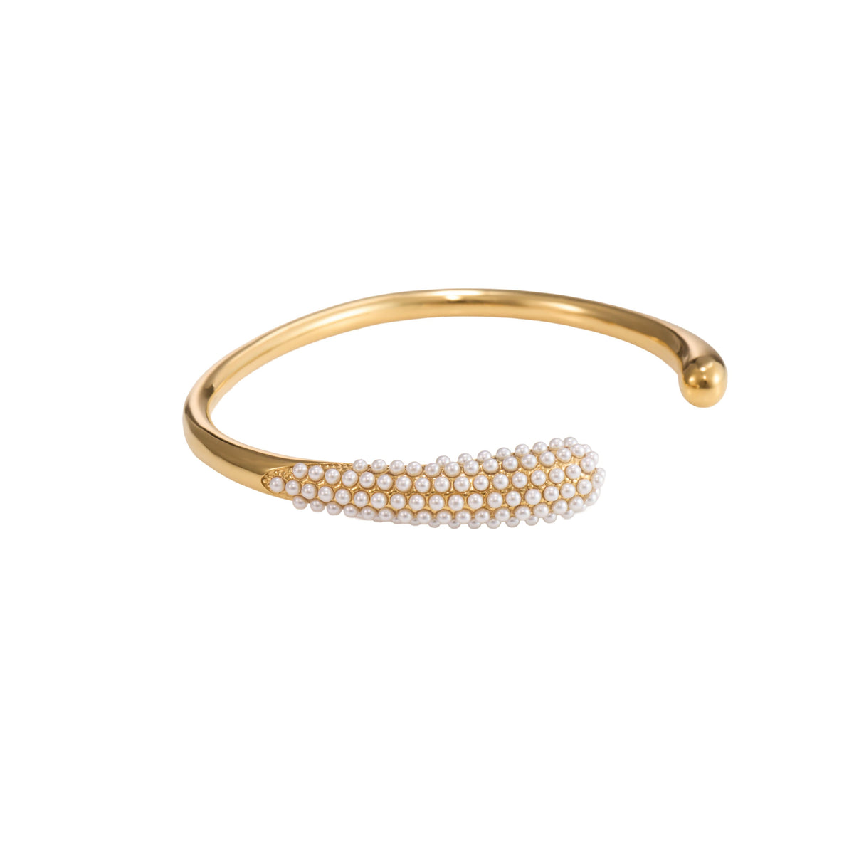 Crystal Circle Luxe Bangle – crystal-studded rigid circular bangle in 18K gold plated finish for women-6