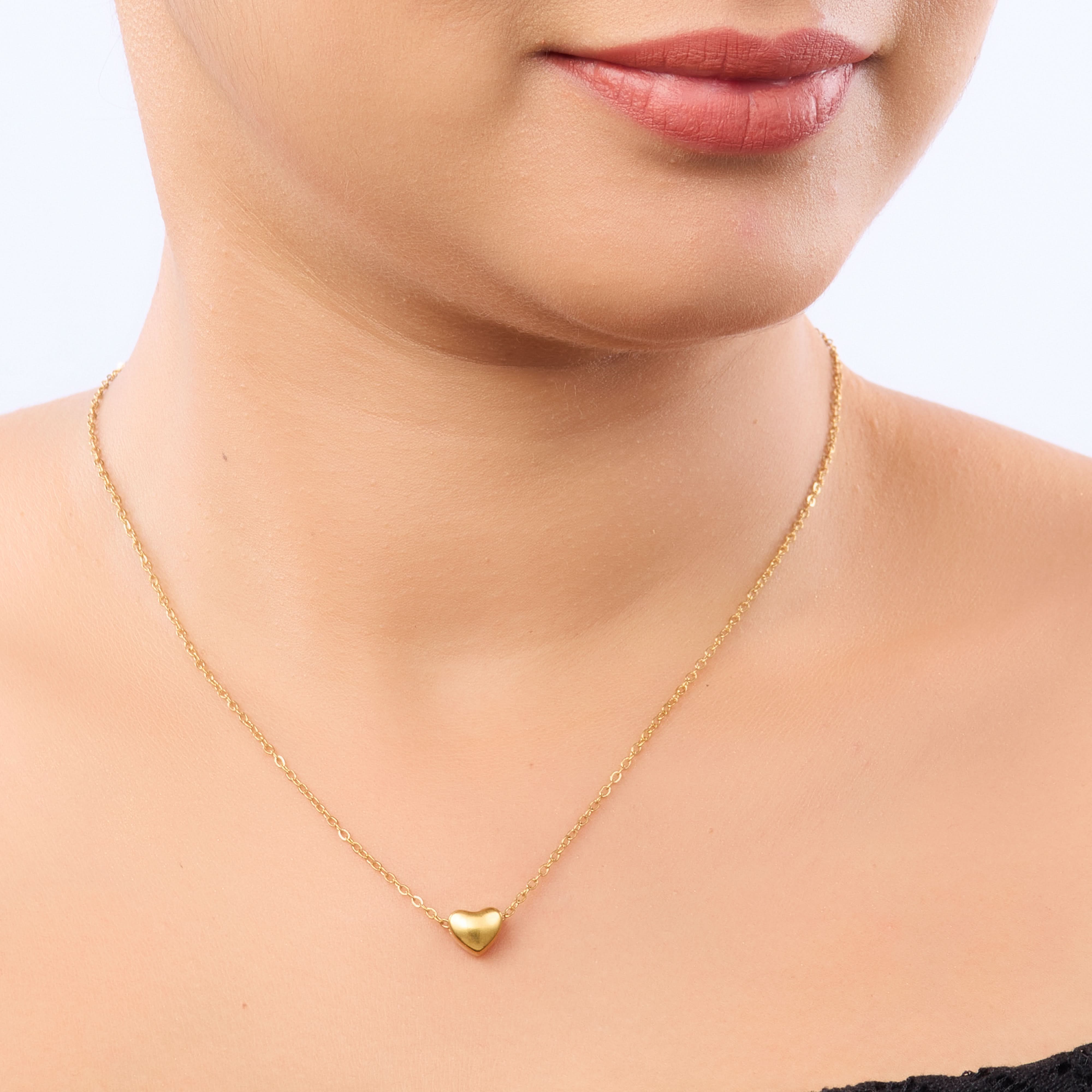 Crystal Heart Glow Necklace – sparkling crystal heart pendant on a gold plated chain for women-2