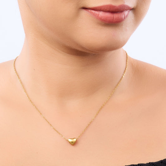 Crystal Heart Glow Necklace – sparkling crystal heart pendant on a gold plated chain for women-2